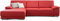 CAVADORE Schlafsofa Corianne / L-Form-Sofa mit verstellbaren Armlehnen, Bettfunktion und Longchair / 282 x 80 x 162 / Kunstleder, rot