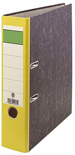 DIN A4 Ordner Wolkenmarmor Blauer Engel (5er Pack breit, gelb)