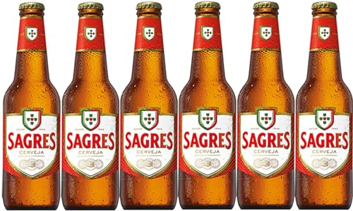 Sagres 6x0,33l - Bierpaket mit 6 Flaschen - Lagerbier aus Portugal