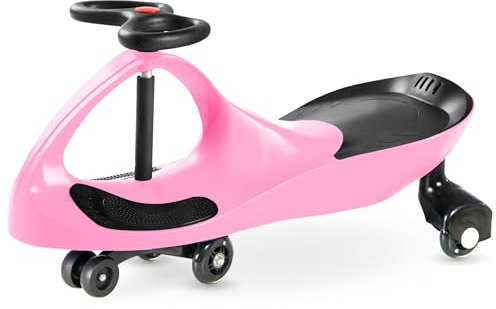 TWISTCAR Kids-Car, Auto mit Antrieb durch Lenkbewegung, Gummiräder, für Kinder ab 3 Jahren, Farbe: Pink