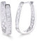 GULICX White Gold Electroplated Round White Zircon CZ Charm Women Lady Hoop earring