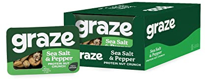 Graze - Vegan Savoury Healthy Snacks, High in Protein & Fibre - Packaging may vary (Salt&Pepper)