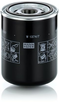 MANN-FILTER, W 1374/7 Oil Filter | For Off-Highway, Highest Filtration Performance, Engine Protection, High Quality Sealing, True OE Engineering
