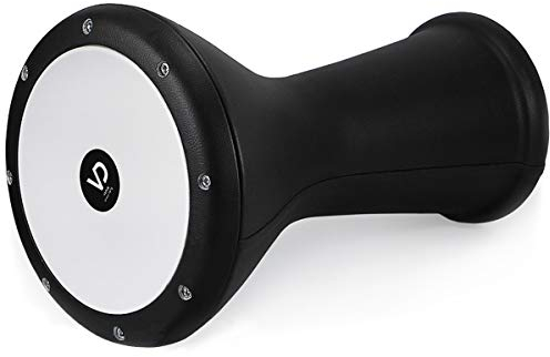VD Vatan 3002 Ägyptische Darbuka, mit Beschichtung aus Kunstleder, groß, Durchmesser 22 cm, schwarz, 44,5 cm.