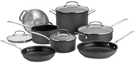 Cuisinart Chef's Classic - Juego de utensilios de cocina (anodizados, 11 piezas), color negro