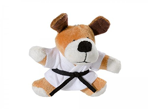KWON DOG BEN PLÜSCH Schlüsselanhäger Mini-Plüschtiere HUND Glücksbringer Karate Judo Kickboxen Budo Kampfsport Ju Jutsu TKD Taekwonde BJJ Aikido Kick Boxen