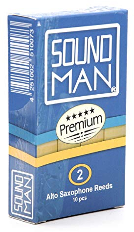Soundman® Blättchen für Altsaxophon - 10 Rohrblätter für Saxophon - Schachtel à 10 Stück - Stärke 2,0
