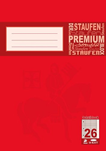 Brief-Block A4 50Bl 4Fach gelocht kariert mit Rand Premium chlorfrei 90G Schulblock - Liefermenge 10 Stück