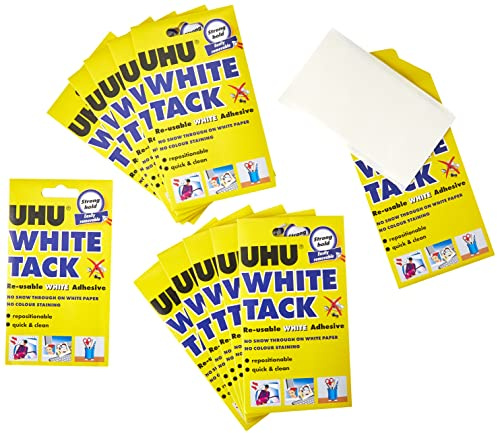 UHU 2633 White Tack Klebepads sauber 12 Packungen