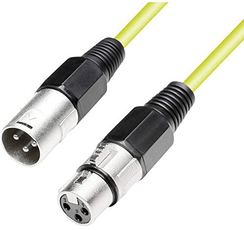 Paccs Mikrofonkabel, XLR-Stecker auf XLR-Buchse, 10 m, Gelb
