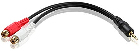 Aukson N30 3,5 mm Klinke auf 2x Cinch RCA Stereo Y-Adapter Kabel, 30 cm – Audio Adapter für Laptop, Tablet, Smartphone