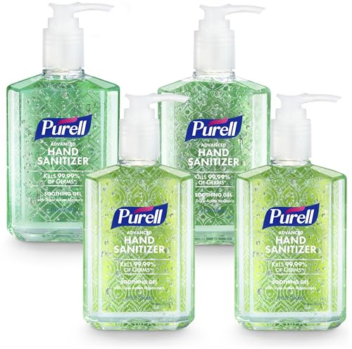 PURELL Advanced Hand Sanitizer Soothing Gel, Fresh Scent, 8 fl oz Pump Bottle (Pack of 4), 9674-06-ECDECO