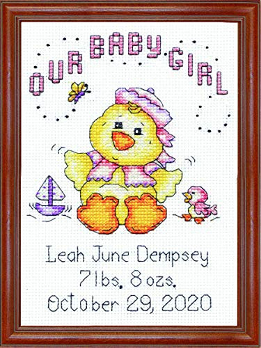 Design Works Girl Chick, Aida, 5x7 14 Count, 5 by 7