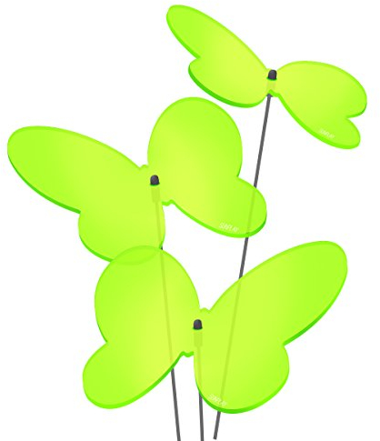SUNPLAY Sonnenfänger Schmetterlinge Marie in GRÜN, 3 Stück zu je 10 cm Durchmesser im Set + 35 cm Schwingstäbe