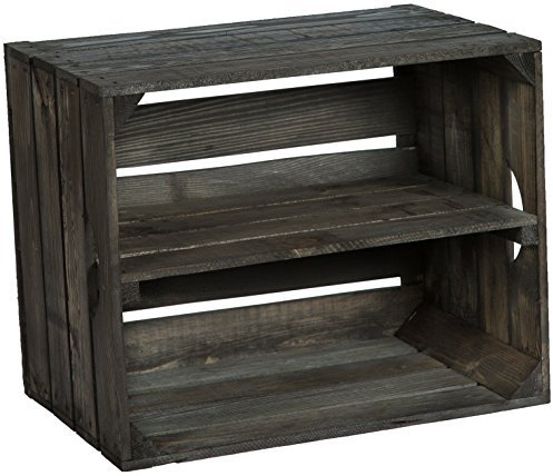 Kistenkolli Altes Land Massive Schuh- Bücherregalkiste Obstkiste Weinkiste Maße ca 50 x 40 x 29cm Holzkiste Dekokiste Regal mit Zwischenboden