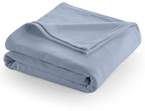 Martex Superweiche Fleecedecke, Doppelbettgröße, Fleece-Bettdecke, warm, leicht, antistatisch, Decke für Couch und Sofa, 168 x 228 cm, Blau