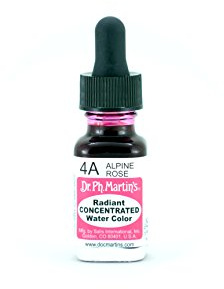 Dr. Ph. Martin's Radiant Concentrated Water Color (4A) Watercolor Bottle, 0.5 oz, Alpine Rose, 1 Bottle