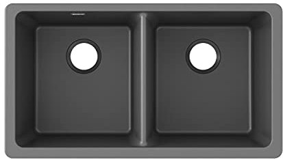 Elkay Gourmet (por 18 – 1/2-inch E-Granite double-bowl montaje bajo encimera fregadero de cocina