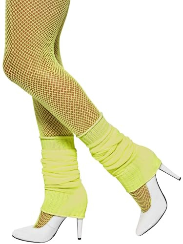 Smiffy's 32799 Adult Neon Yellow Legwarmers