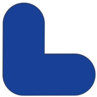 Easy to Apply Floor Signal Marker L, Slip Resistant & Self-Adhesive Marking with Tough PVC, Best for Marking Floor Area, 200mm high x 200mm wide, Pack of 10 (BLUE)