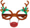 Widmann 03425 - Brille Rentier, mit Nase und Ohren, Weihnachten, Nikolaus, Karneval, Mottoparty