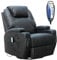 WestWood Bonded Leather Massage Cinema Recliner Sofa Chair Armchair Swivel Rocking With Heating Function Cup Holder Black