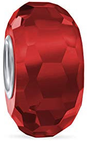 Bling Jewelry Abalorios Facetados Translúcidos De Cristal De Murano En Rojo Para Mujeres Y Adolescentes Para Pulseras Europeas De Plata De Ley .925