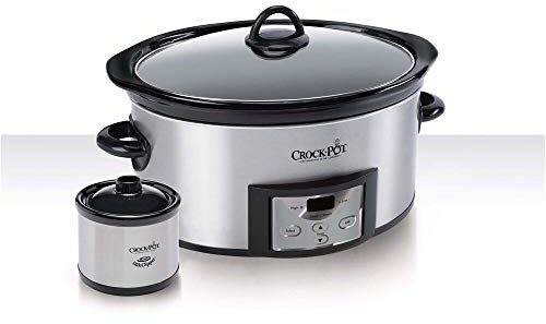 Crock-Pot 6-Quart Countdown Programmable Oval Slow Cooker with Dipper, Stainless Steel, SCCPVC605-S