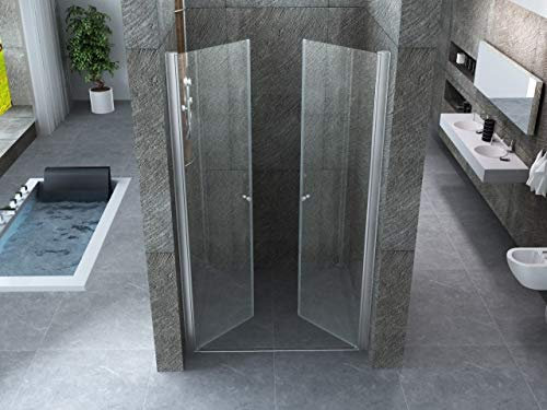 Bagno Italia Porta doccia apertura 2 ante saloon battente verso interno esterno vetro 6 mm trasparente cm 120 I