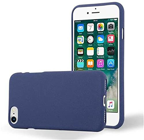 Cadorabo Custodia per Apple iPhone 7 / 7S / 8 / SE 2020 in FROST BLU SCURO - Morbida Cover Protettiva Sottile di Silicone TPU con Bordo Protezione - Ultra Slim Case Antiurto Gel Back Bumper Guscio