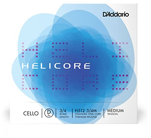 D'Addario H512-3/4M Helicore Cello Einzelsaite 'D' Titanium umsponnen 3/4 Medium
