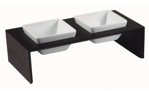 Wolters Cat&Dog 22561 Futterstation Meshidai Doppelnapf Größe M 2 x 0.9 liter, schwarz