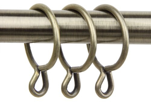 Rod Desyne 10 Count Eyelet Curtain Rings, 1-3/8-Inch, Antique Brass