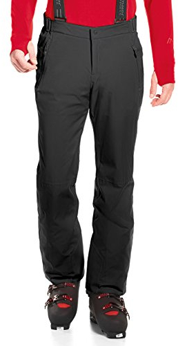 Maier Sports Anton Light, Leichte Herren Skihose, Wasserdichte Schneehose mit Hosenträgern, Stretchmaterial und verstellbarer Bund, PFC-frei, mTEX Wetterschutz, Schwarz, Gr. 106 (W34/L36)