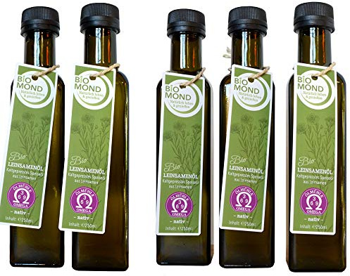 BIO Leinsamenöl Leinöl BIOMOND 250 ml AKTION 3 plus 2/3 Flaschen kaufen - 2 Flaschen GRATIS dazu tagesfrisch kalt gepresst Rohkostqualität