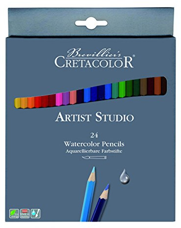 Cretacolor Artist Studio Watercolor Pencil Set, 24-Colors