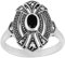 Gemondo - 925 Sterling Silber Rundschliff Ovalschliff silber schwarz Onyx Marcasite