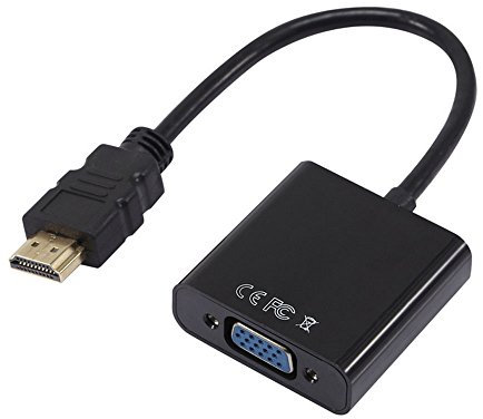 Kasstino 1080P HDMI Male to VGA Female Video Converter Adapter Cable for PC DVD HDTV (Black)