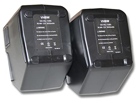 vhbw 2X Akku Ersatz für Hilti SBP12, SFB105, SFB121, SFB125, 00315082 für Elektrowerkzeug (3000 mAh, NiMH, 12 V)