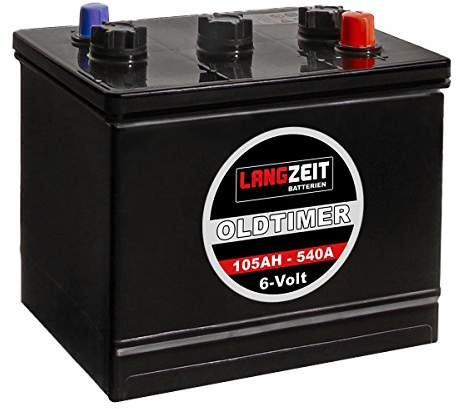 LANGZEIT Oldtimer Batterie 6V 105Ah Autobatterie Starterbatterie 6 Volt 84Ah 96Ah