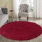 Serdim Rugs Moderner Shaggy Modern Shaggy Teppich, hoher Flor Flor lang, Soft Touch, Teppich Uni Rot; Größe: Ø120 cm rund