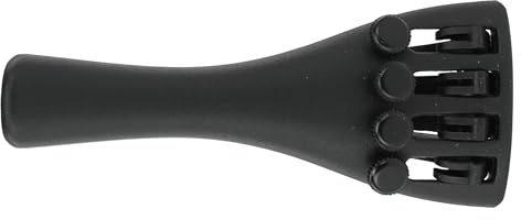 Wittner 918161 Violin tailpiece Ultra 1/16 - high-tech plastic - 4 fine tuners - ultra-light - with nylon hanging tailgut - black