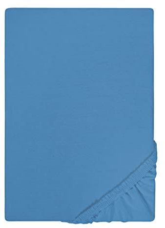 biberna Jersey-Spannbetttuch 0077155 azurblau 1x 180x200 cm - 200x200 cm