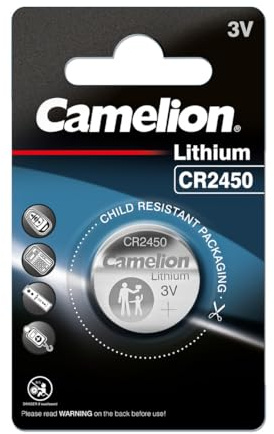 Camelion CR-2450 - Pila a bottone al litio, 3,0 V, confezione da 1