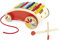 Janod - Xylophon-Wagen Tatoo, Rotes Holz - Musikinstrument zum Ziehen - 7 Töne - Leise Räder - Spielzeug zur Musikalischen Früherziehung - Ab 18 Monate, J05380