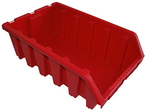 333 x 187 x 500 mm Gr.5 Rot Lager Aufbewahrungsbox Sortimentskasten Lagerbehälter Kunststoff Stapelboxen Lagerboxen Regalbox Kasten Werkstatt Box Lagerkiste Sichtlagerkasten Stapelkiste Sichtlagerbox