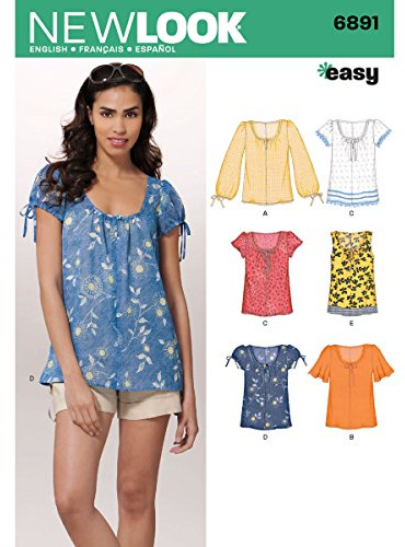 New Look 6891 Size A Misses' Tops Sewing Pattern, Multi-Colour