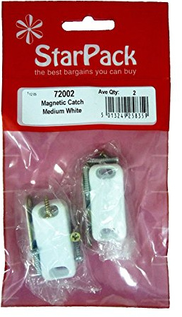 Star Pack Set of 2 White Magnetic Cupboard Door Catches