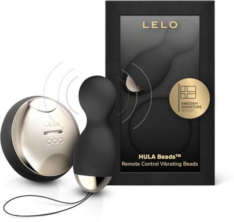 LELO HULA Beads Drehende, Rotierende und Vibrierende Liebeskugeln Sexspielzeug, Ben Wa Kegel Balls, Vibro ei mit fernsteuerung 2 Jahr Garantie, Liebeskugeln mit Vibrationen, Black