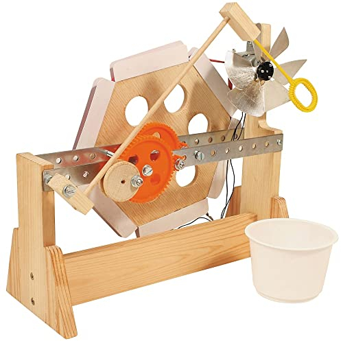 matches21 HOME & HOBBY Seifenblasen-Maschine DIY Holz Bastelset für Kinder ab 12 Jahren Elektronik-Bausatz